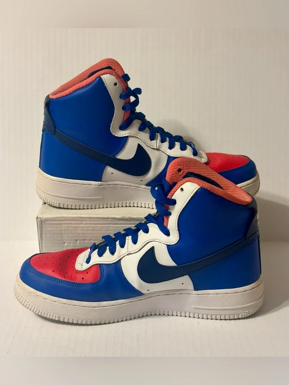 Nike Air Force 1 Custom by You Mens Size 7.5 Blue Red White